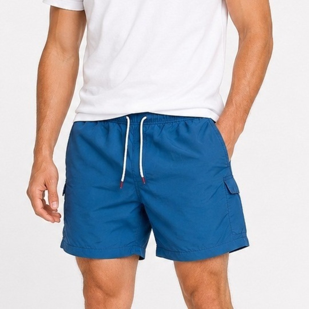 Tommy Bahama Swim Trunks Mens Large Blue Cargo Pocket Mesh Lined Nylon